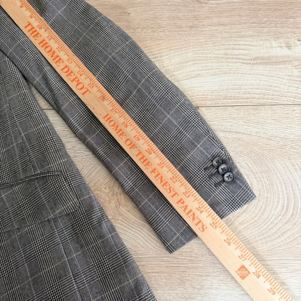 Banana Republic Blazer Mens 38R Brown Glen Plaid Wool 3-Button Sport Coat Jacket